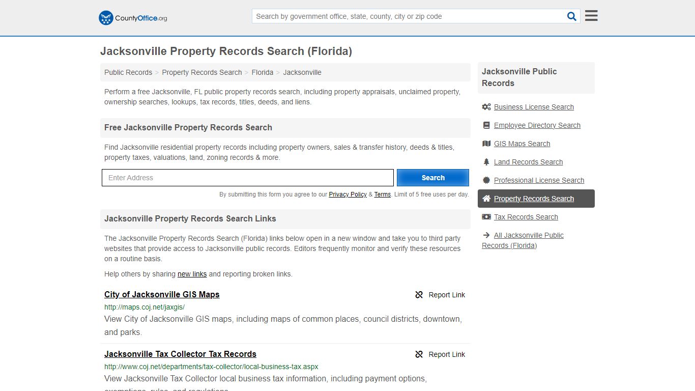 Jacksonville Property Records Search (Florida) - County Office